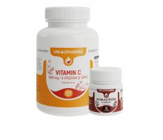 Vitamín C 1000 mg s výťažkom zo šípok / 150 tabliet + ZDARMA Hliva ustricová / 10 tabliet 50% zľava